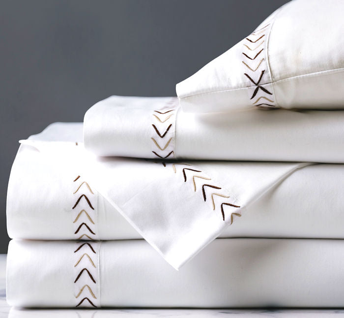 Arrowhead Embroidered Sateen Sheet Set