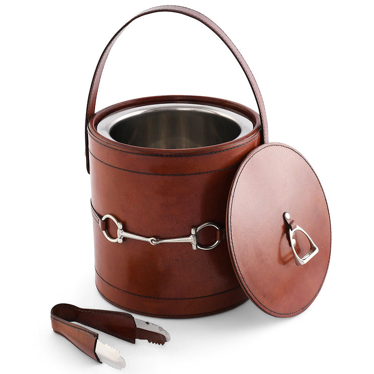 Luxe Leather Collection Bit-Trimmed Insulated Ice Bucket