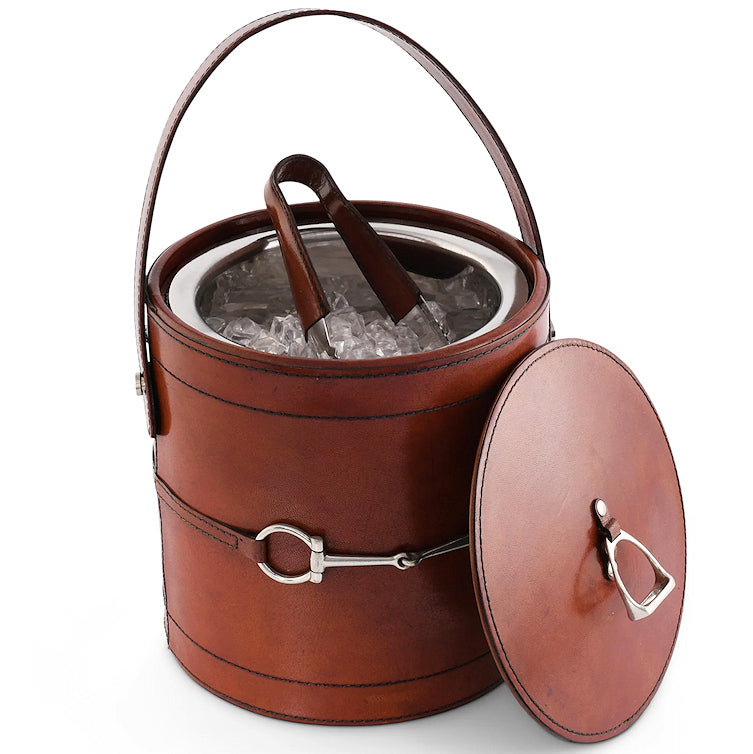 Luxe Leather Collection Bit-Trimmed Insulated Ice Bucket