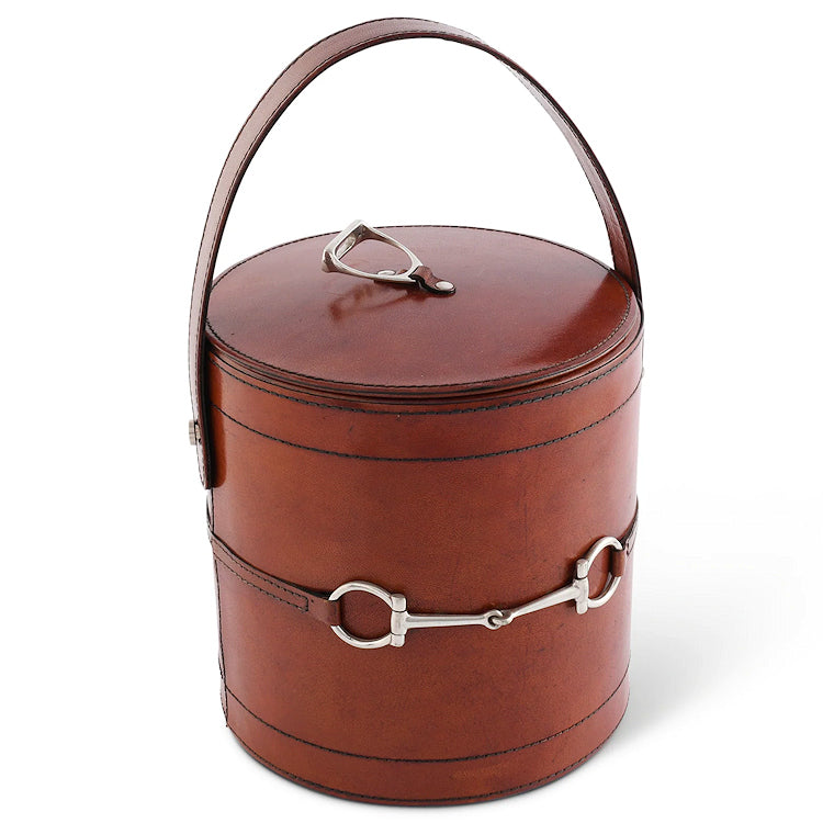 Luxe Leather Collection Bit-Trimmed Insulated Ice Bucket