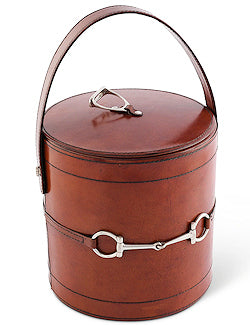 Luxe Leather Collection Bit-Trimmed Insulated Ice Bucket