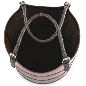 Luxe Leather Collection Bit-Trimmed Storage Basket