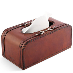 Luxe Leather Collection Bit-Trimmed Tissue Box