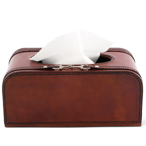 Luxe Leather Collection Bit-Trimmed Tissue Box