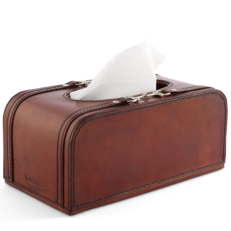 Luxe Leather Collection Bit-Trimmed Tissue Box