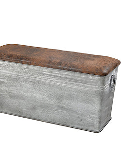 Galvanized Metal Trough Storage Bench