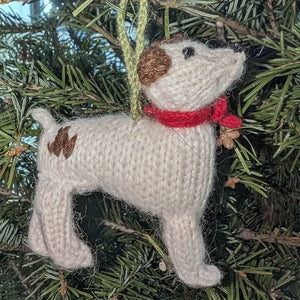 Hand-Knit Jack Russell Ornament Sets