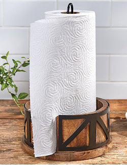 Barn Door Mango Wood Paper Towel Holder - Equine Luxuries