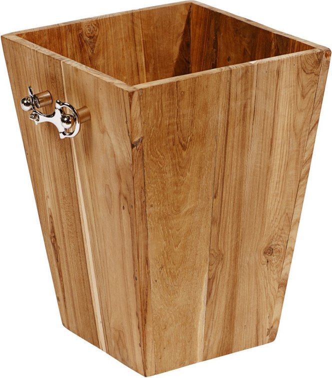 Mango Wood Horse Bit Wastebasket/Planter