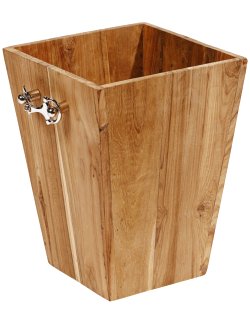 Mango Wood Horse Bit Wastebasket/Planter